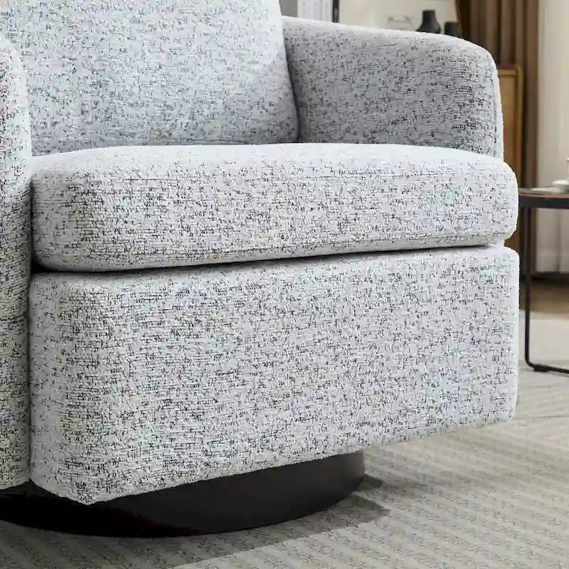 Fauteuil pivotant d'appoint au design moderne épuré et au rembourrage moelleux