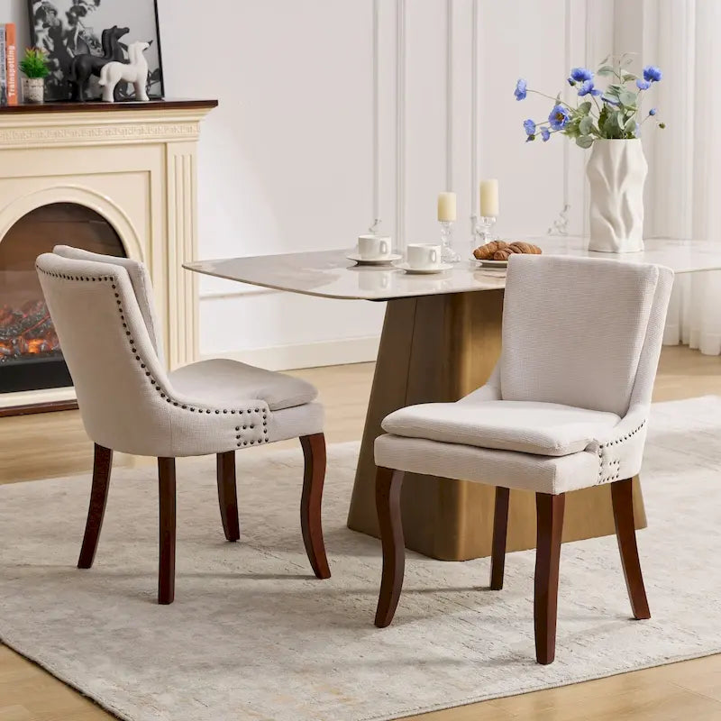Lot de 2 chaises de salle à manger double épaisseur rembourrées