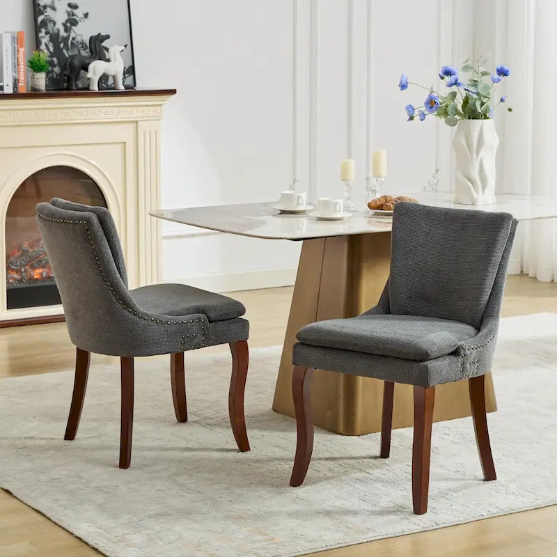 Lot de 2 chaises de salle à manger double épaisseur rembourrées