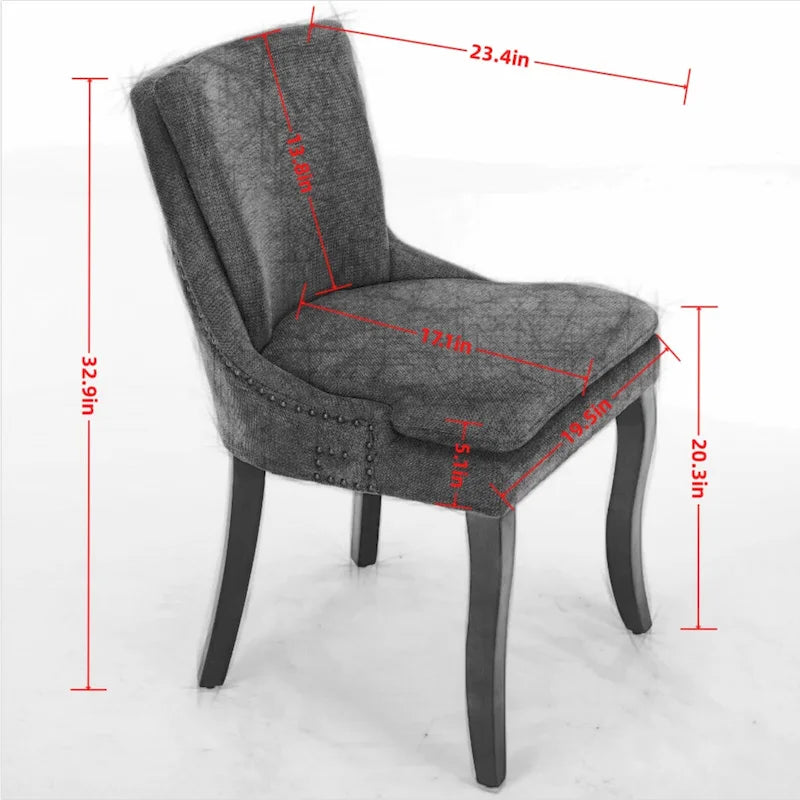 Lot de 2 chaises de salle à manger double épaisseur rembourrées