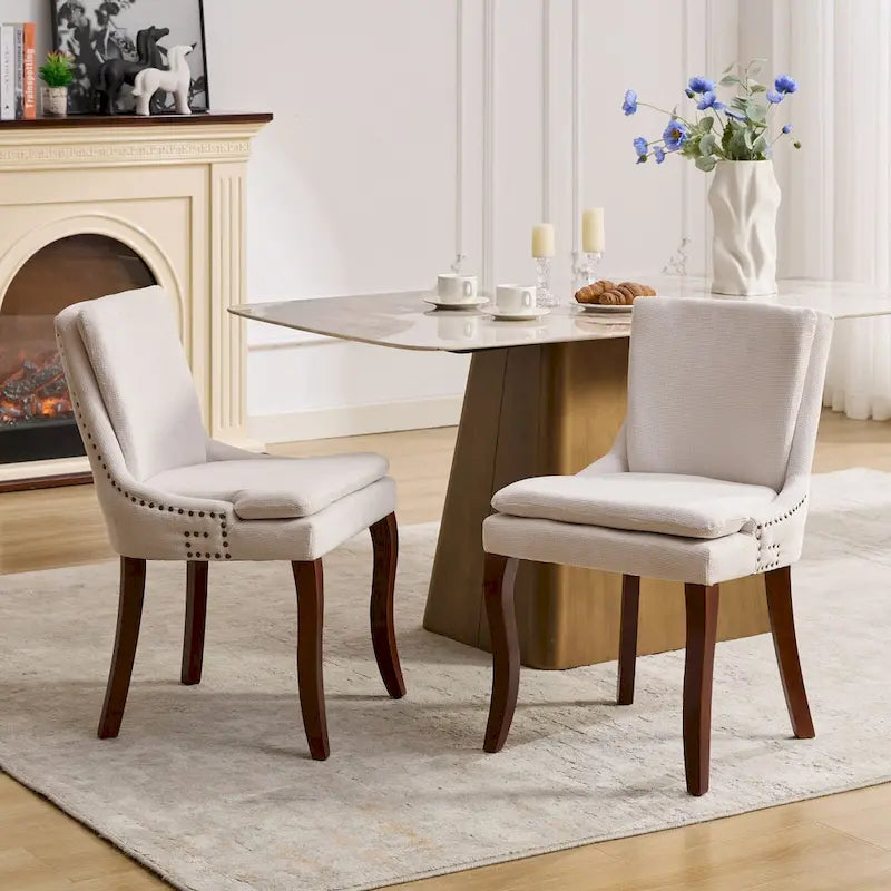 Lot de 2 chaises de salle à manger double épaisseur rembourrées
