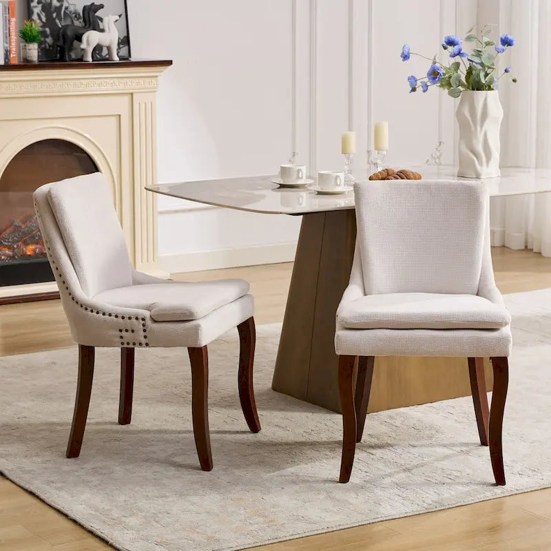 Lot de 2 chaises de salle à manger double épaisseur rembourrées
