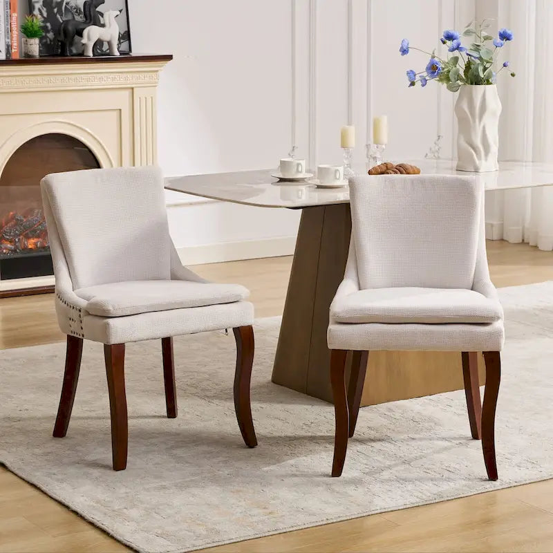 Lot de 2 chaises de salle à manger double épaisseur rembourrées