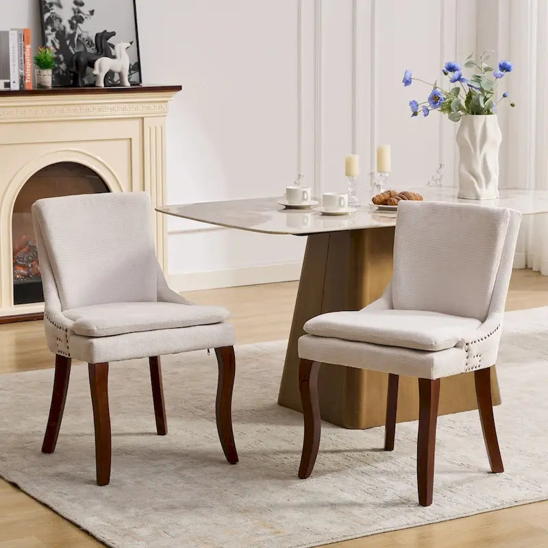 Lot de 2 chaises de salle à manger double épaisseur rembourrées