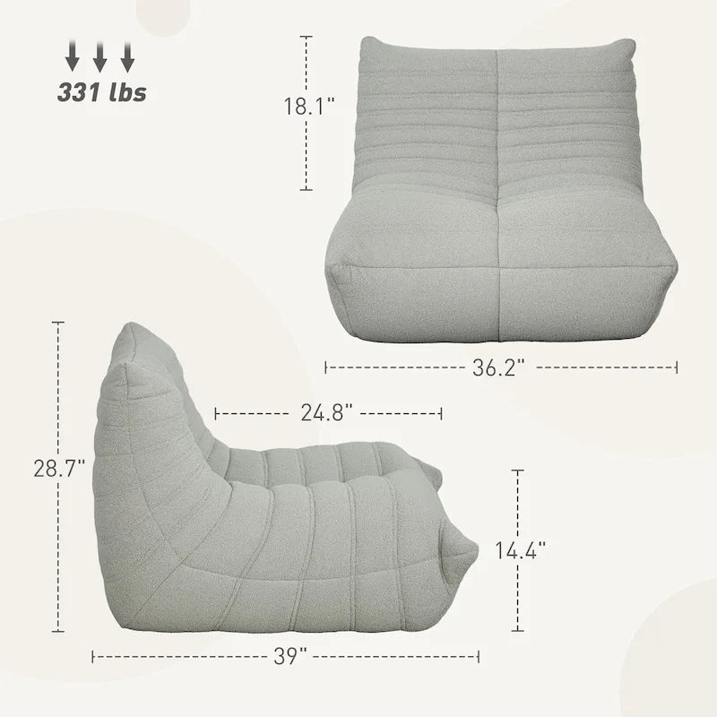 Pouf poire géant pour adultes, Canapé paresseux Fireside
