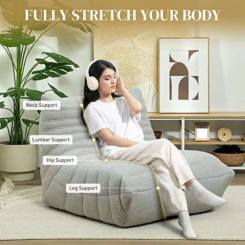 Pouf poire géant pour adultes, Canapé paresseux Fireside