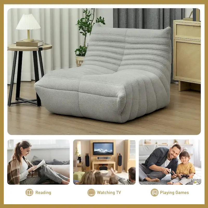 Pouf poire géant pour adultes, Canapé paresseux Fireside