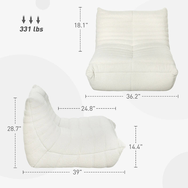 Pouf poire géant pour adultes, Canapé paresseux Fireside