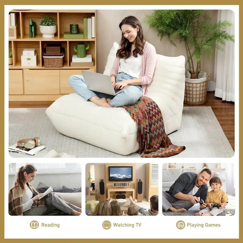 Pouf poire géant pour adultes, Canapé paresseux Fireside
