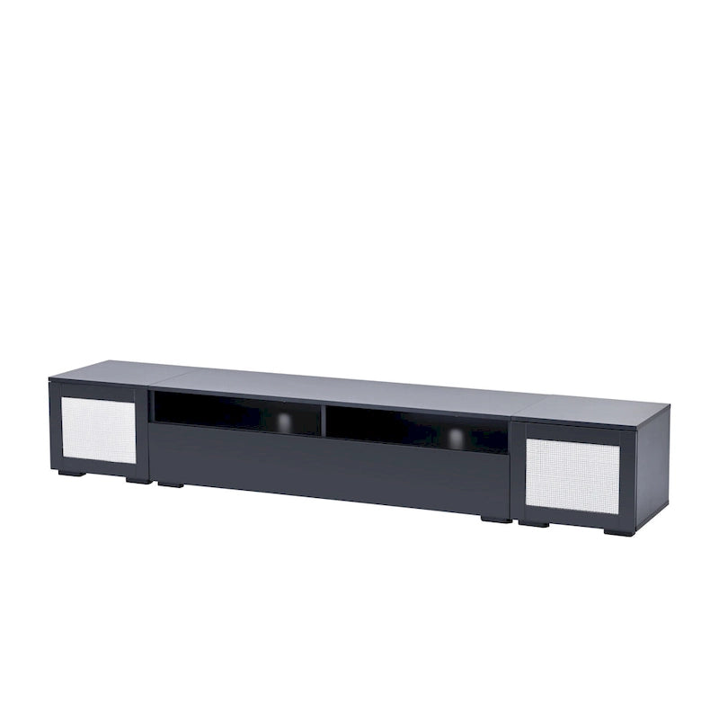 Meuble TV noir 82 avec portes à ouverture par pression