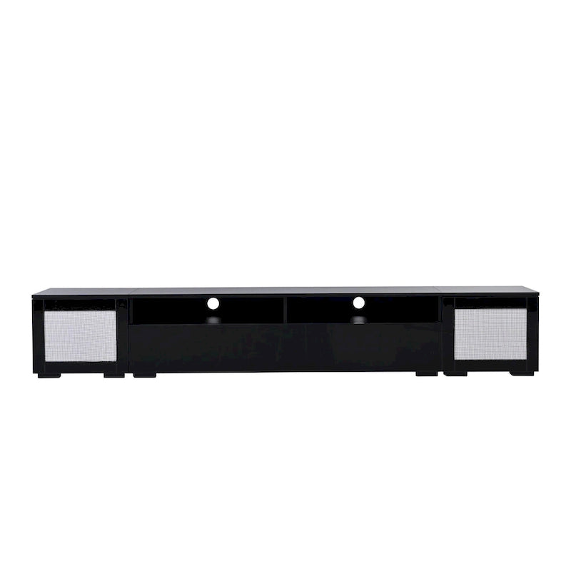 Meuble TV noir 82 avec portes à ouverture par pression