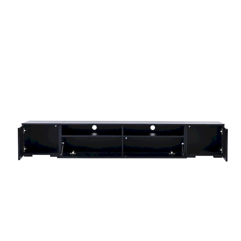 Meuble TV noir 82 avec portes à ouverture par pression