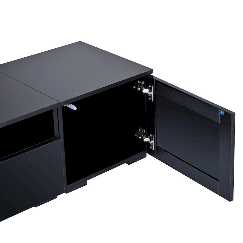 Meuble TV noir 82 avec portes à ouverture par pression