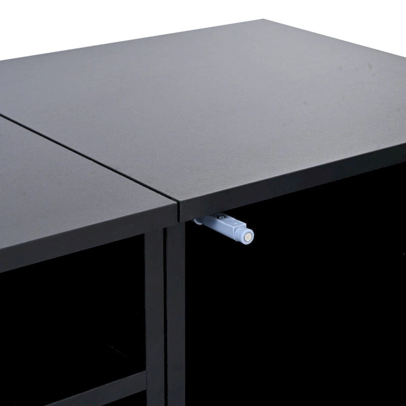 Meuble TV noir 82 avec portes à ouverture par pression