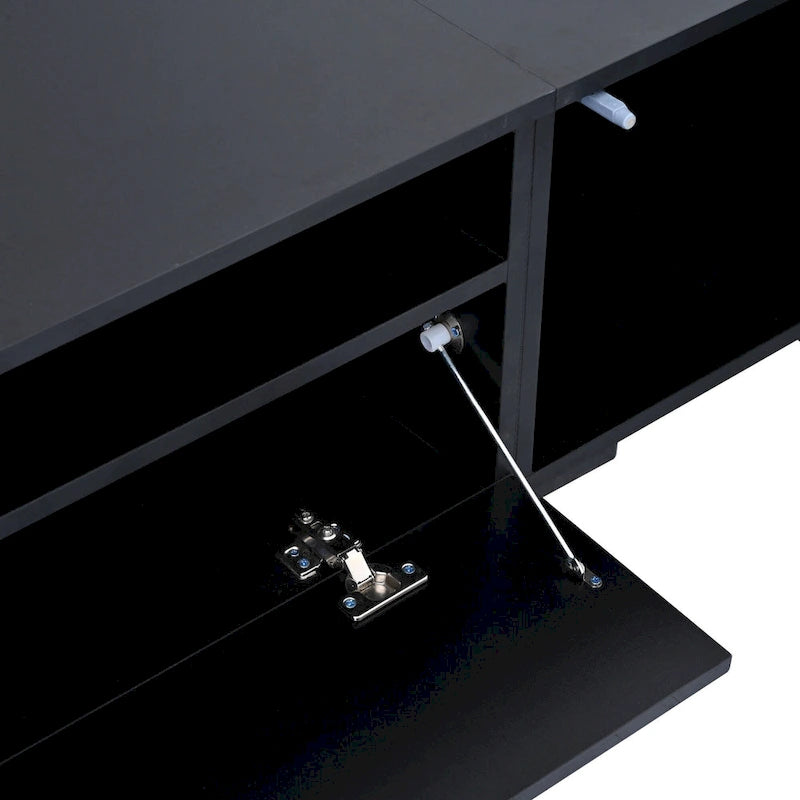 Meuble TV noir 82 avec portes à ouverture par pression