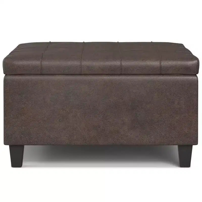 Petit pouf de rangement table basse carré
