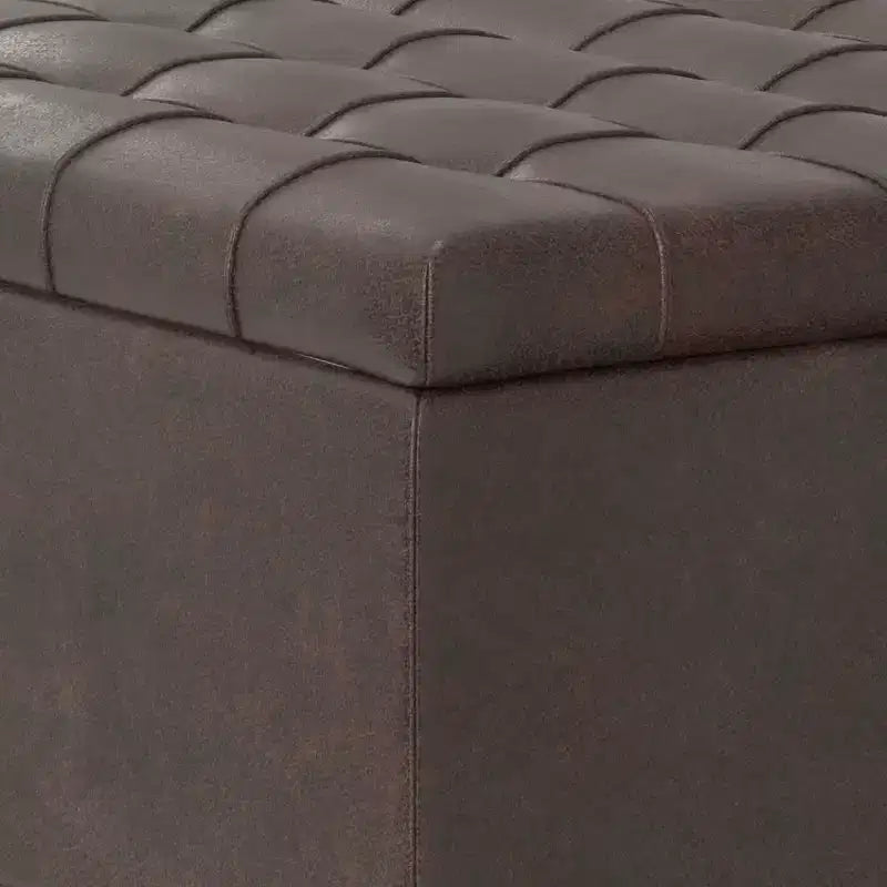 Petit pouf de rangement table basse carré