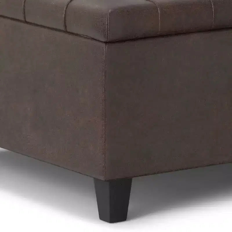 Petit pouf de rangement table basse carré