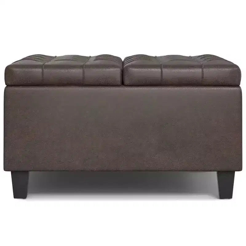 Petit pouf de rangement table basse carré