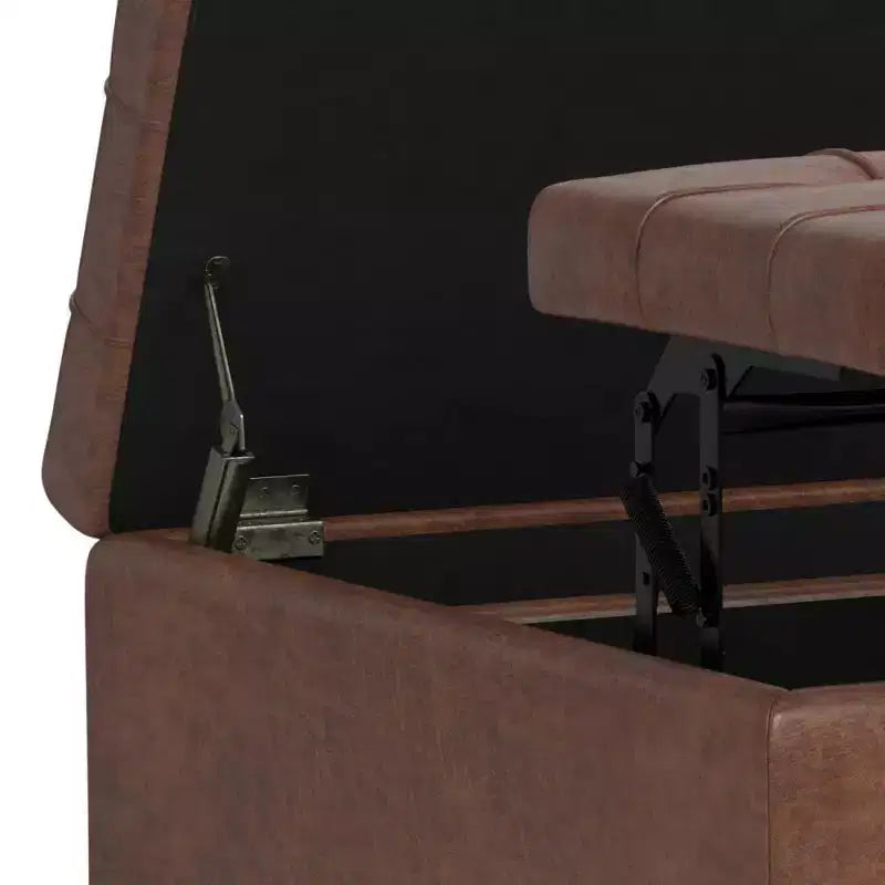 Petit pouf de rangement table basse carré