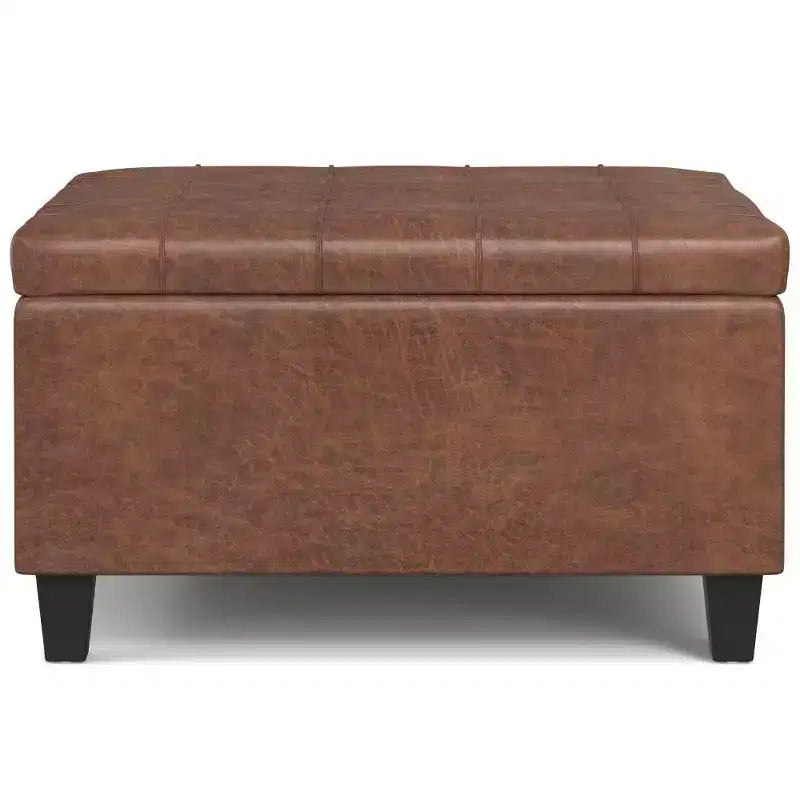 Petit pouf de rangement table basse carré