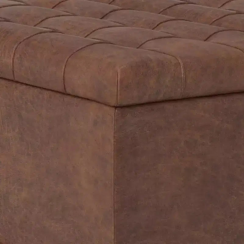 Petit pouf de rangement table basse carré