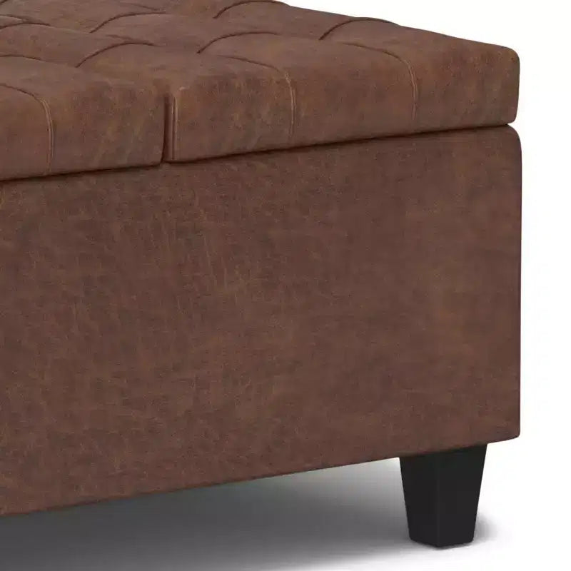 Petit pouf de rangement table basse carré