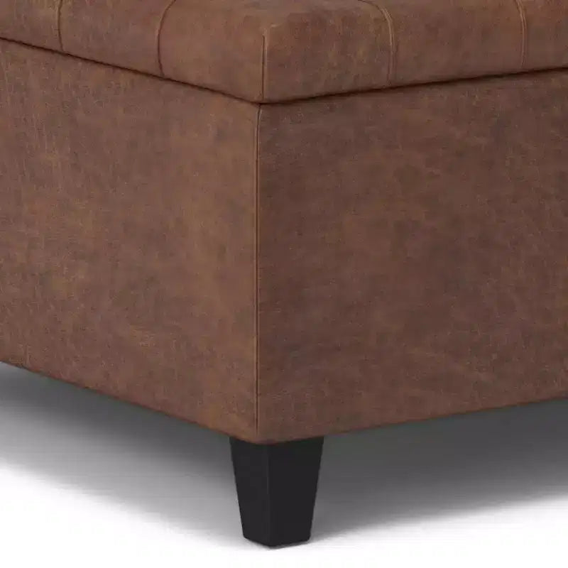 Petit pouf de rangement table basse carré