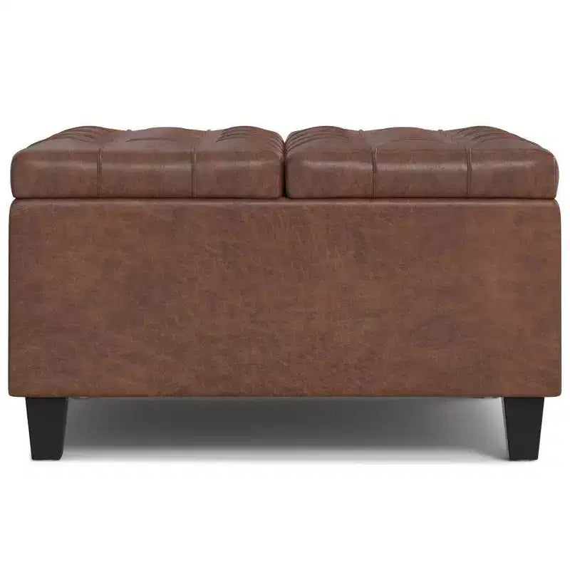 Petit pouf de rangement table basse carré
