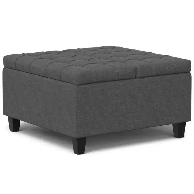 Petit pouf de rangement table basse carré