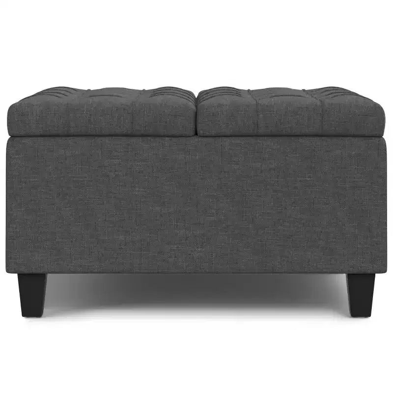 Petit pouf de rangement table basse carré