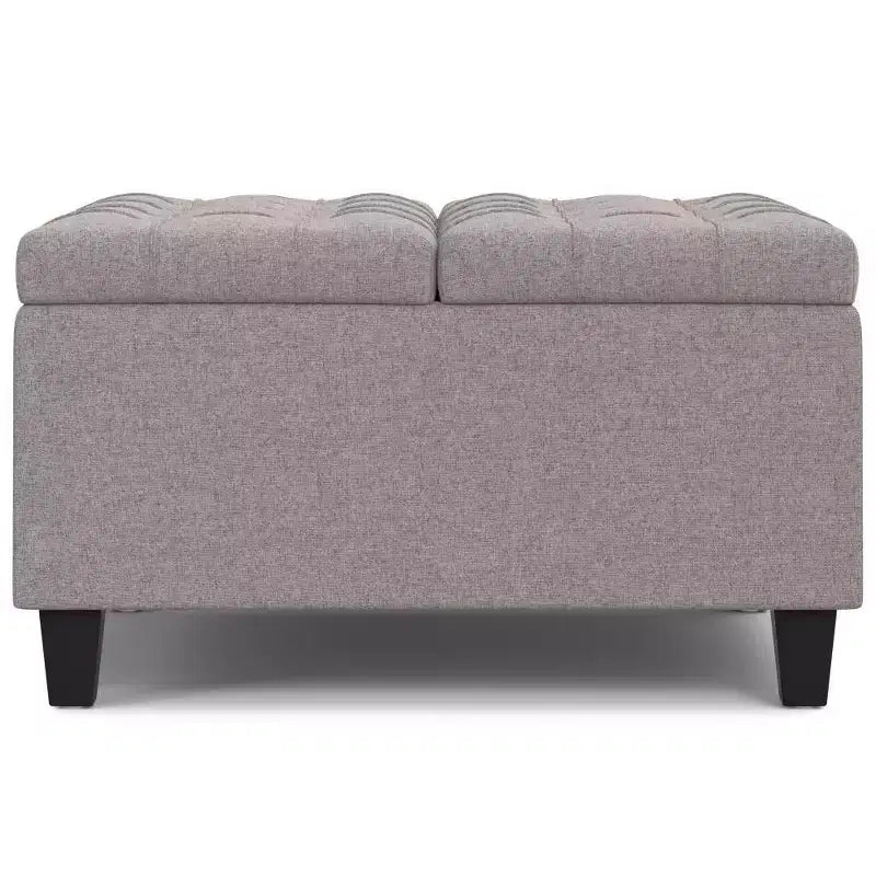 Petit pouf de rangement table basse carré