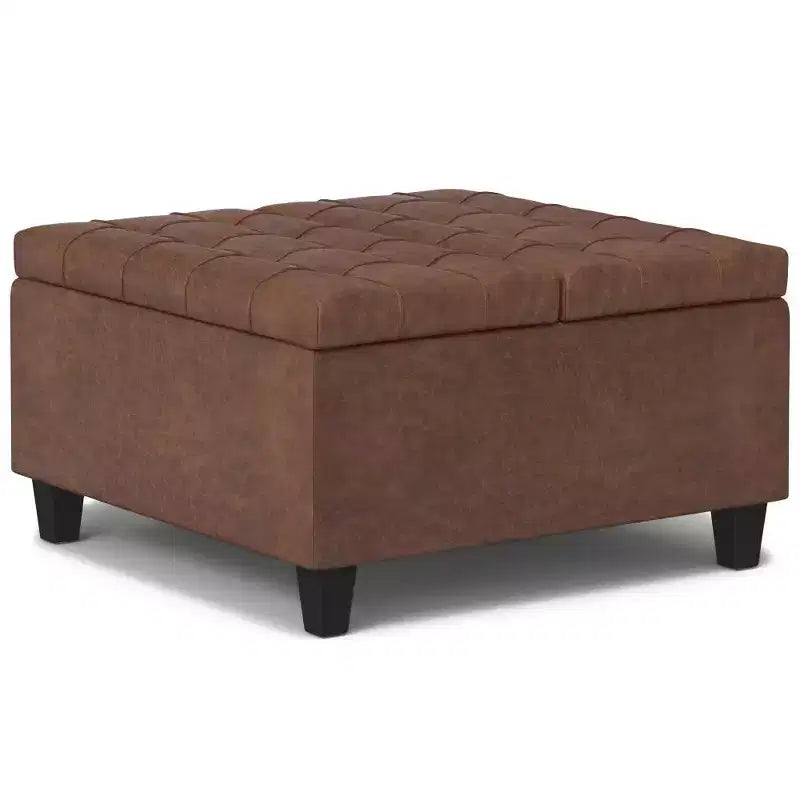 Petit pouf de rangement table basse carré