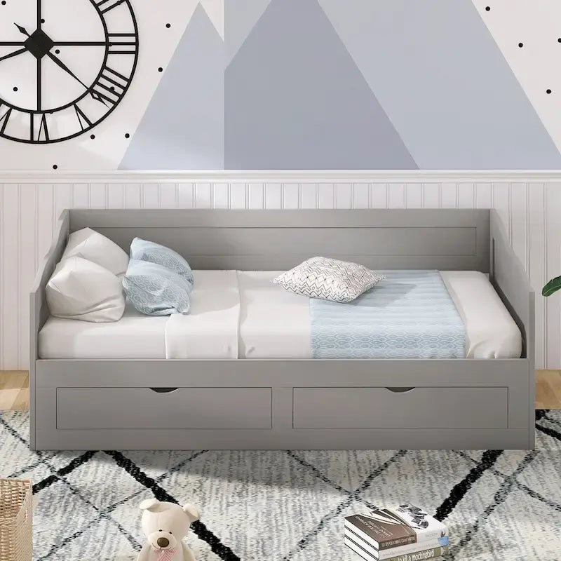 Lit de repos en bois avec lit gigogne