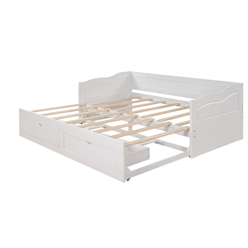 Lit de repos en bois avec lit gigogne