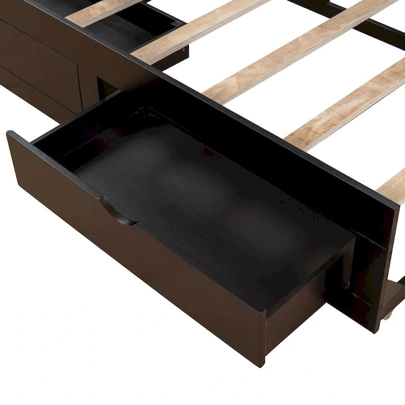 Lit de repos en bois avec lit gigogne