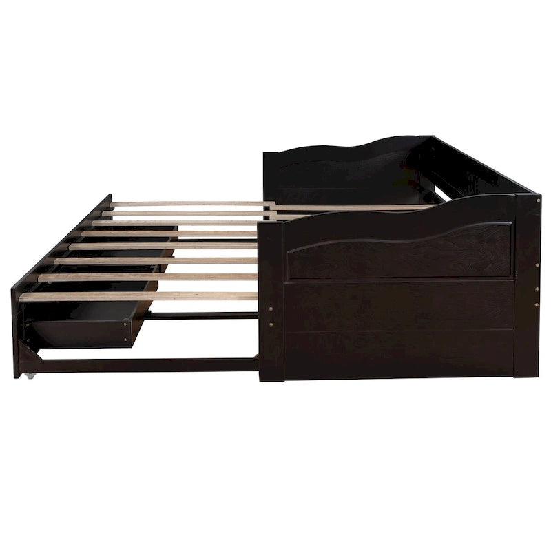 Lit de repos en bois avec lit gigogne