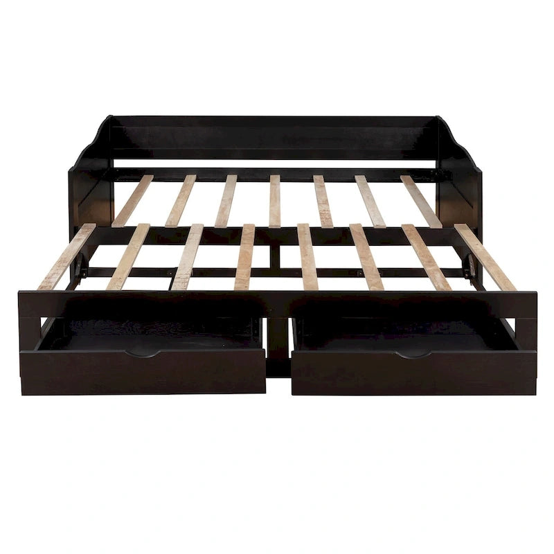 Lit de repos en bois avec lit gigogne