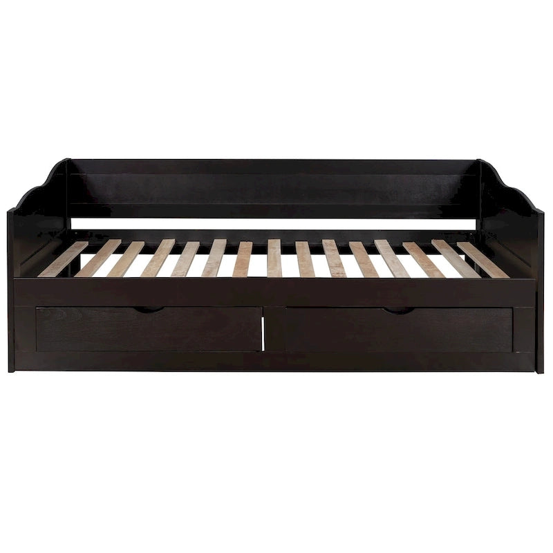 Lit de repos en bois avec lit gigogne