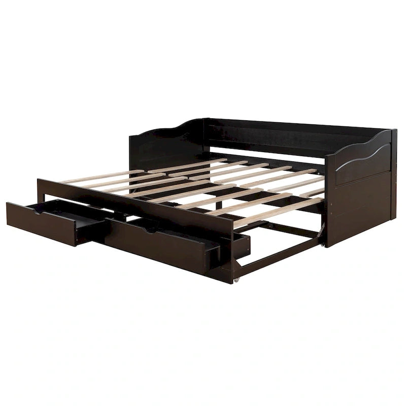 Lit de repos en bois avec lit gigogne