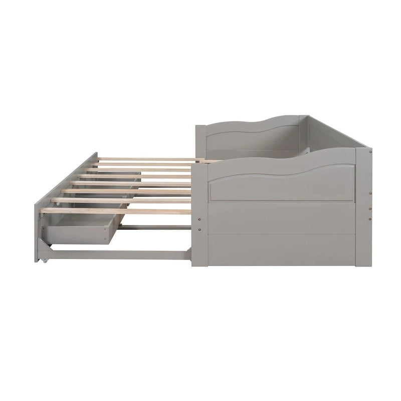 Lit de repos en bois avec lit gigogne