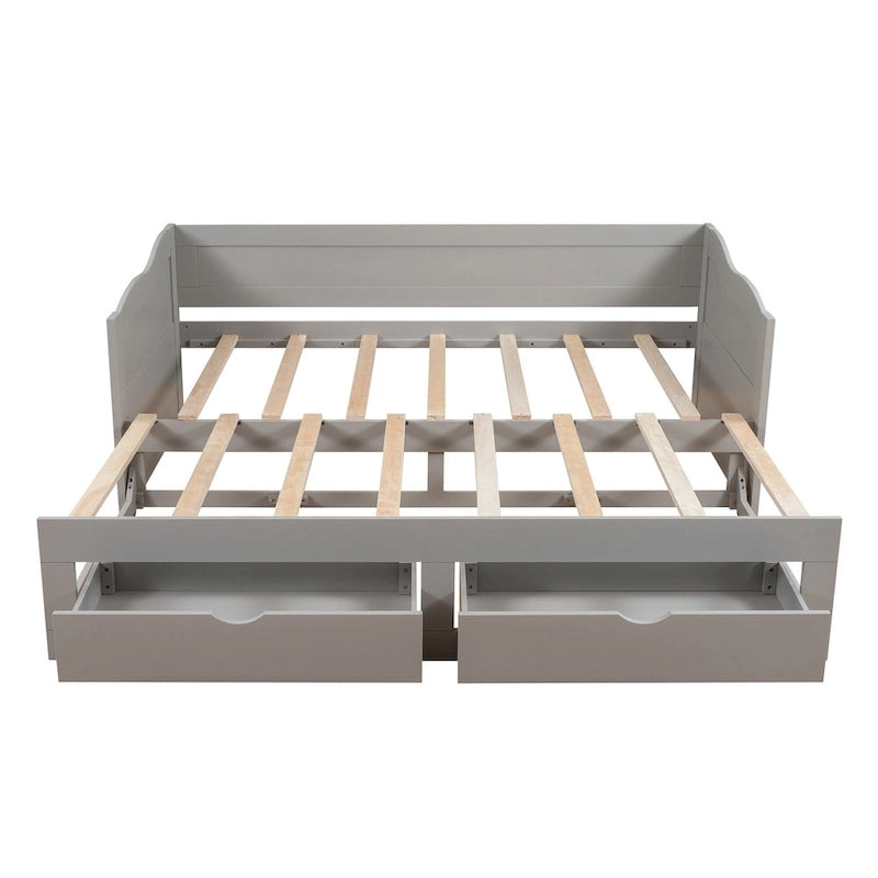 Lit de repos en bois avec lit gigogne