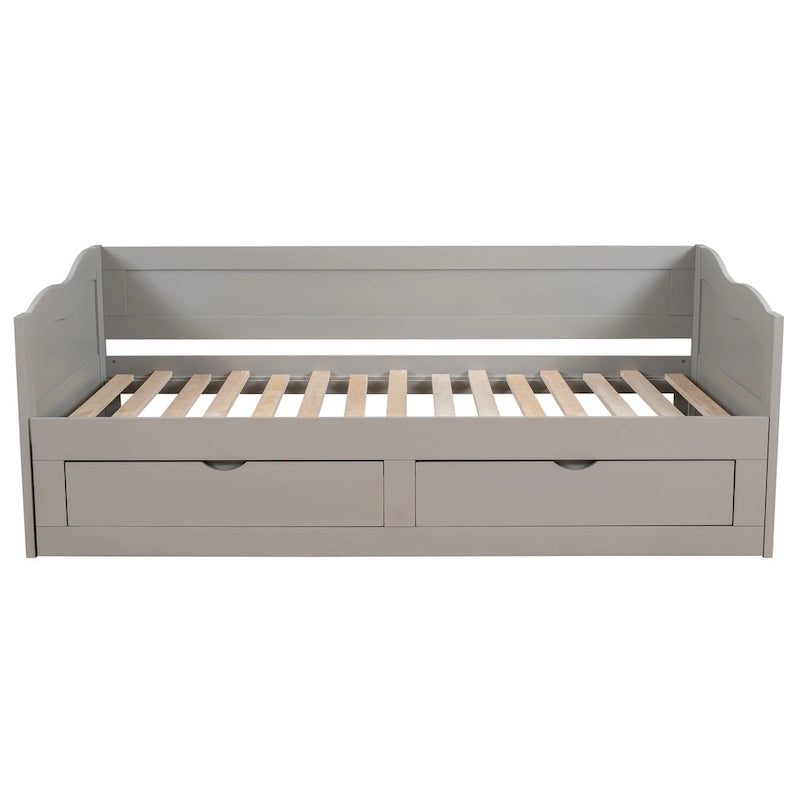 Lit de repos en bois avec lit gigogne