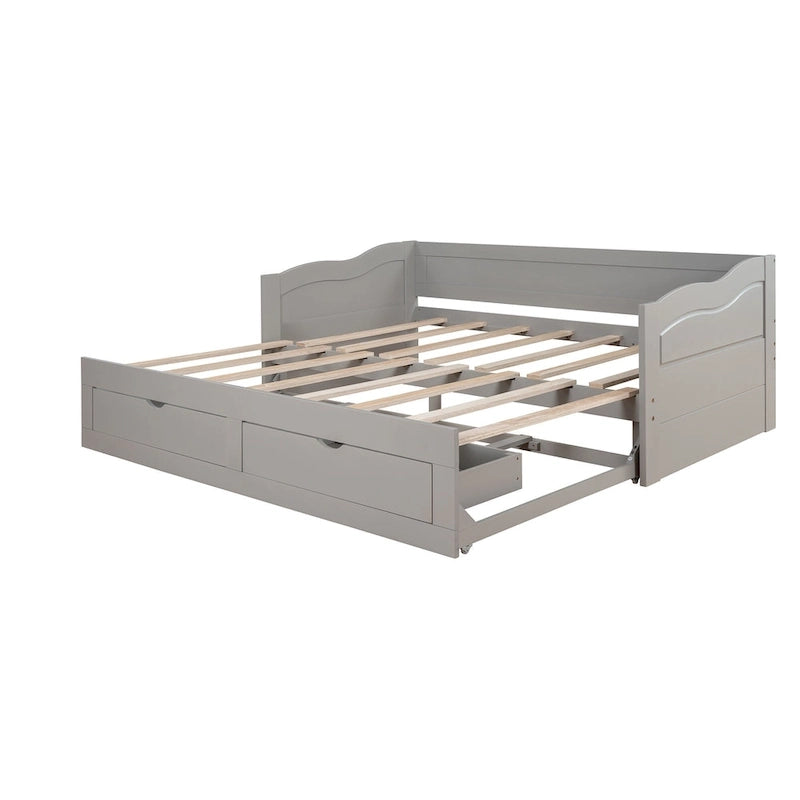 Lit de repos en bois avec lit gigogne