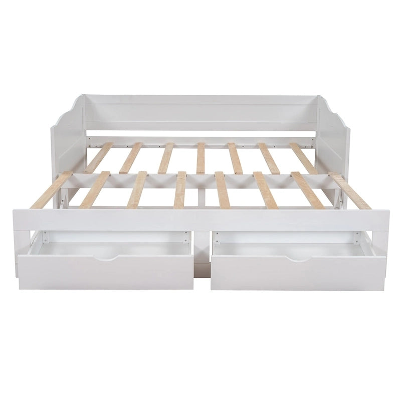 Lit de repos en bois avec lit gigogne