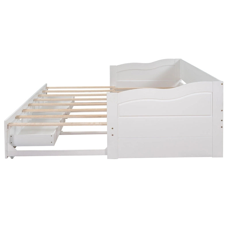 Lit de repos en bois avec lit gigogne