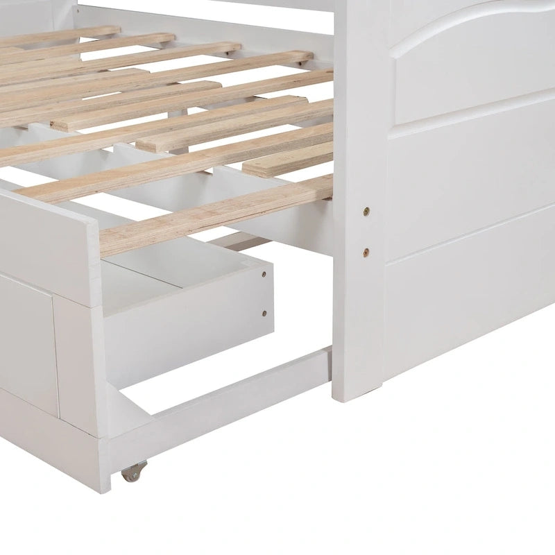 Lit de repos en bois avec lit gigogne