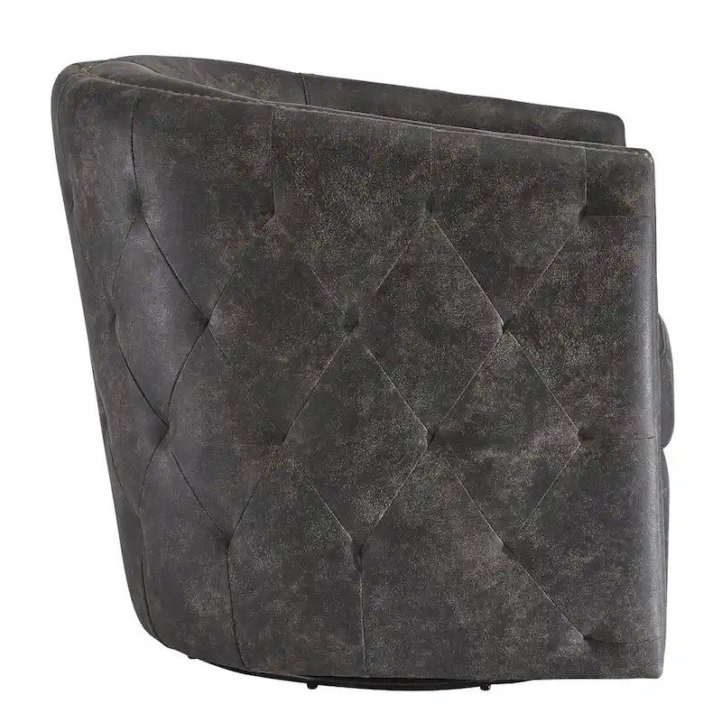 Chaise de bureau pivotante noire vieillie