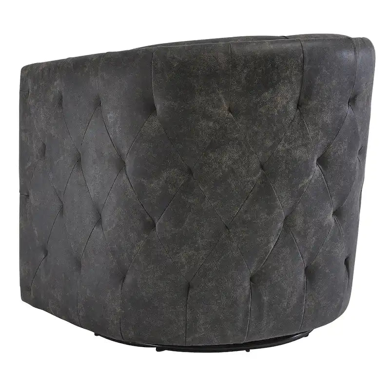 Chaise de bureau pivotante noire vieillie