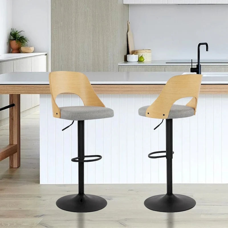 Lot de 2 tabourets de bar pivotants réglables